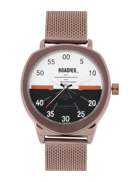 

Roadies Men Off-White & Black Colourblocked Analogue Watch R7010OR