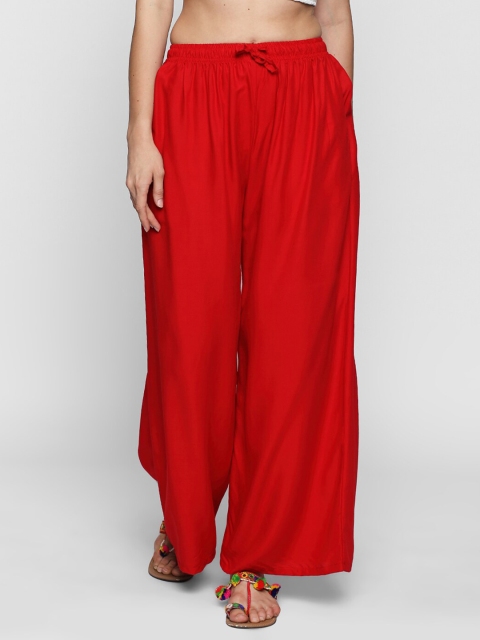 

KALINI Women Red Flared Palazzos