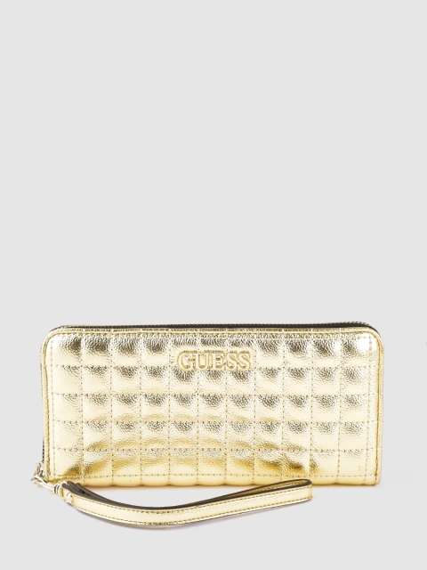 

GUESS Women Gold-Toned Quilted Zip Around Wallet