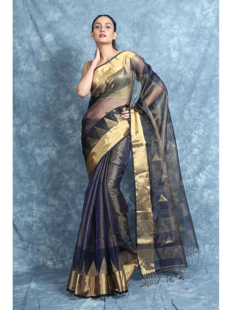 

Arhi Blue & Gold-Toned Pure Silk Saree