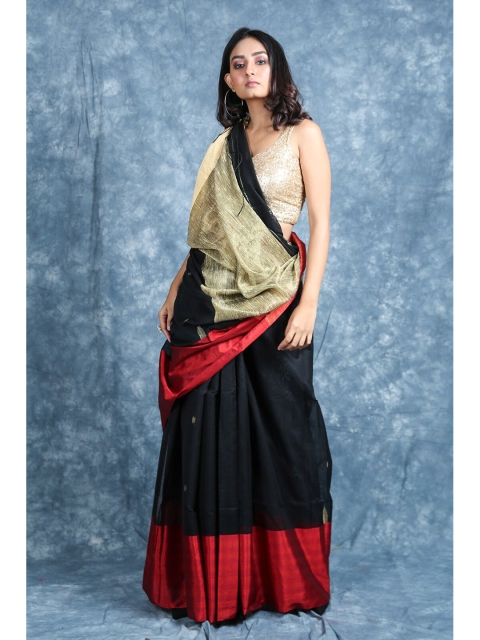 

Arhi Black & Red Striped Saree