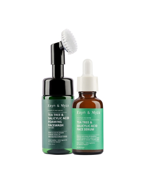 

ZM Zayn & Myza Men Set of Tea Tree Face Wash 100ml & Face Serum 30ml, Green