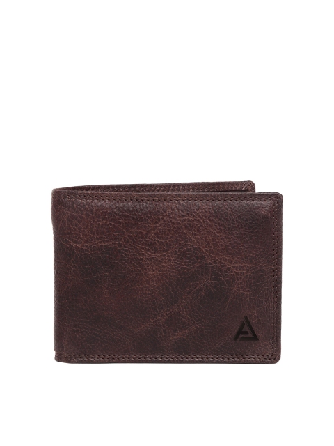 

AVOLT Men Brown Leather Two Fold Wallet