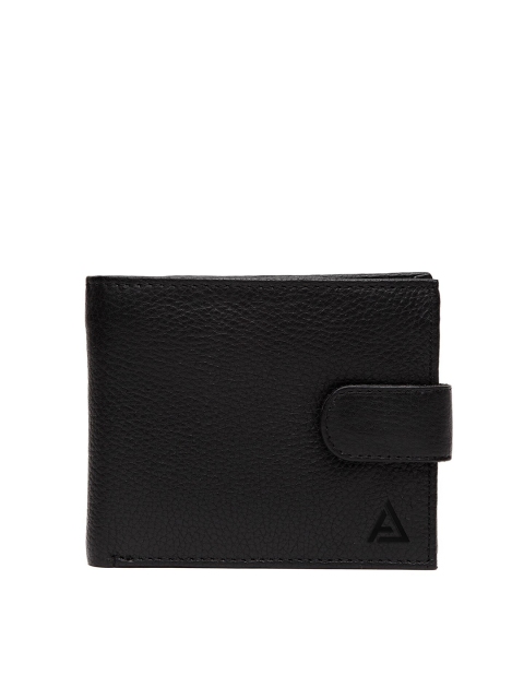 

AVOLT Men Black Leather Two Fold Wallet