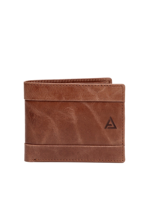 

AVOLT Men Tan Brown Leather Two Fold Wallet