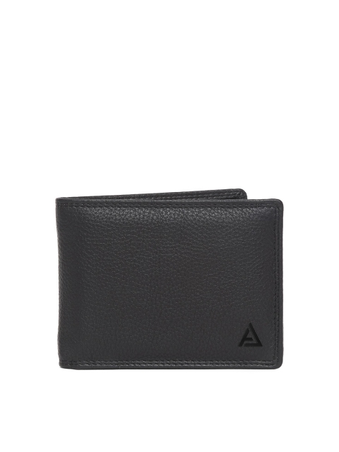 

AVOLT Men Black Leather RFID Two Fold Wallet