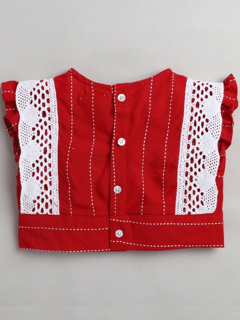 

Knitting Doodles Girls Red & White Striped Top with Trousers