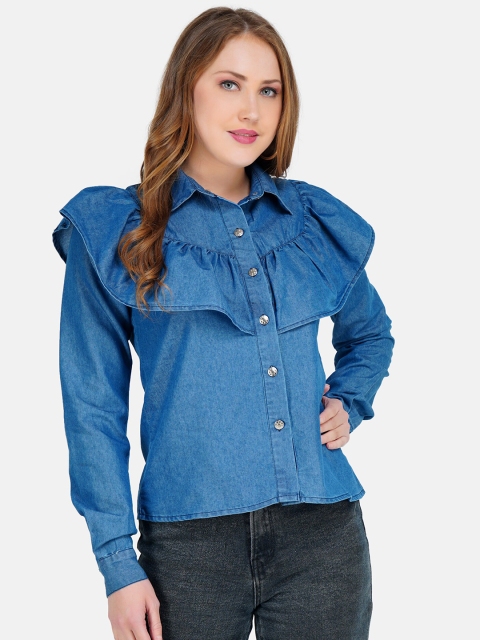 

STALK Blue Denim Shirt Style Top