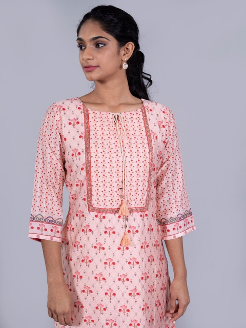 

taruni Women Peach-Coloured Printed Kurta