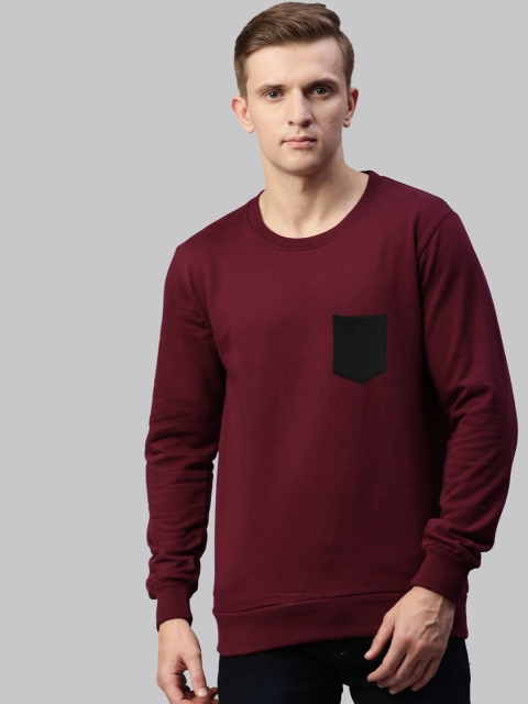 

UNSULLY Men Maroon Cotton Sweatshirt