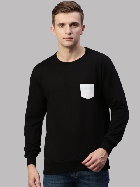 

UNSULLY Men Black Cotton Sweatshirt