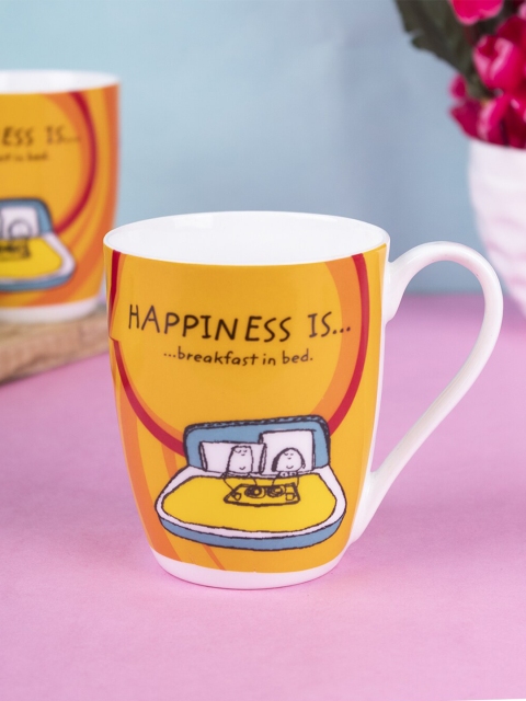 

MARKET99 Yellow & Blue Pack of 2 Text or Slogans Printed Ceramic Glossy Mug