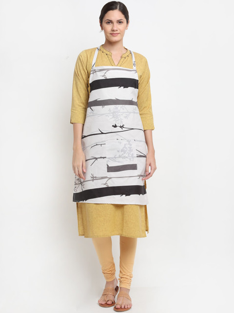 

Dhrohar White & Grey Printed Aprons With A Napkin