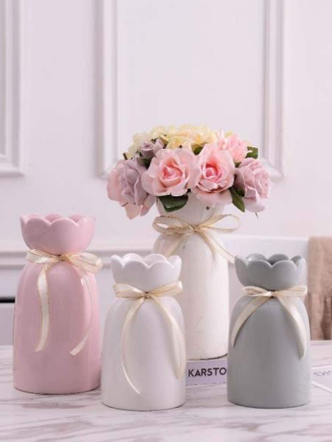 

MARKET99 Pink Solid Flower Vases