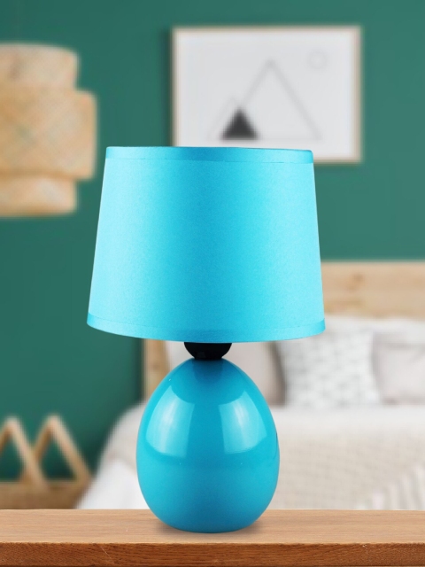 

MARKET99 Blue Ceramic Table Lamp With Shade