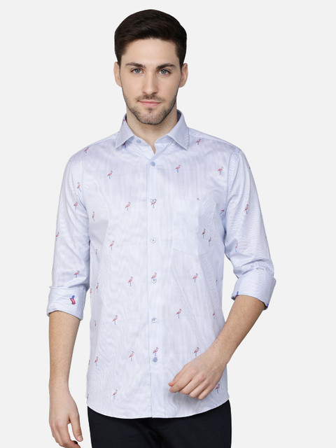 

Callino London Men Blue & White Standard Striped Cotton Casual Shirt