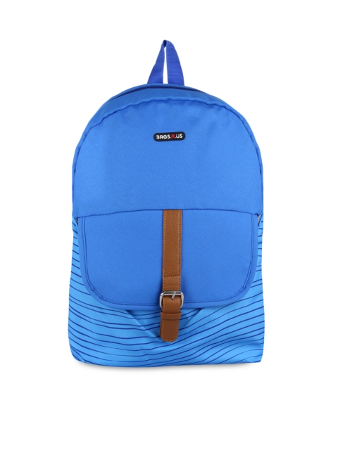 

Bags.R.us Unisex Blue Striped Backpack