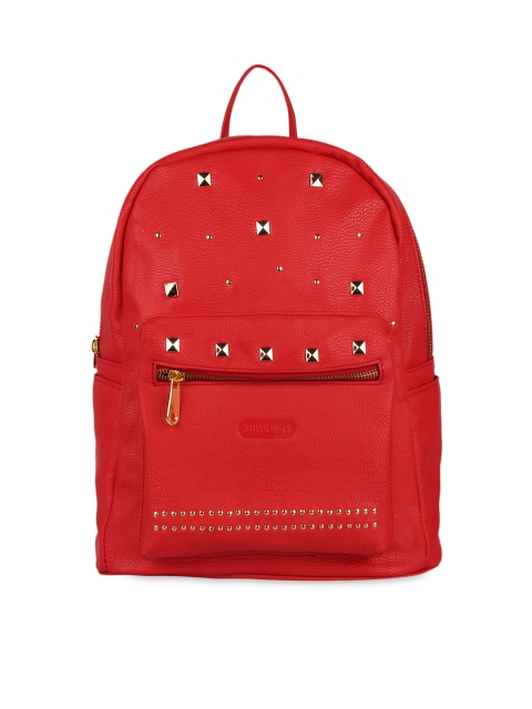 

Bags.R.us Women Red Faux Leather Studded Backpack