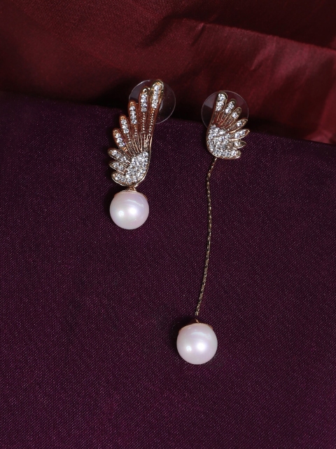 

AQUASTREET Gold-Toned Contemporary Drop Earrings