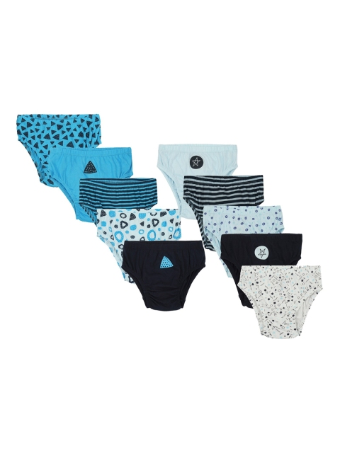 

Nuluv Boys Pack Of 10 Assorted Basic Mid- Rise Briefs