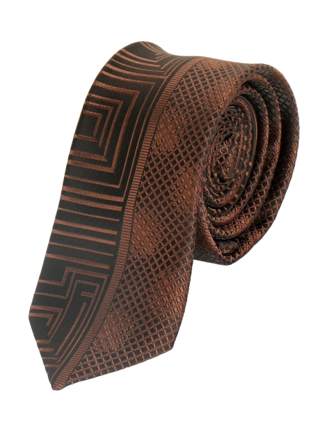 

Alvaro Castagnino Men Brown & Black Printed Skinny Tie