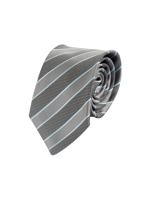 

Alvaro Castagnino Men Grey & Blue Striped Broad Tie