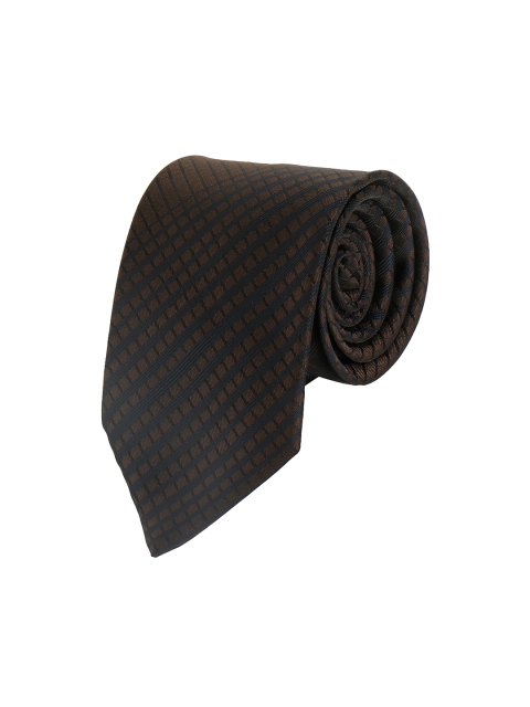 

Alvaro Castagnino Men Black & Brown Striped Skinny Tie