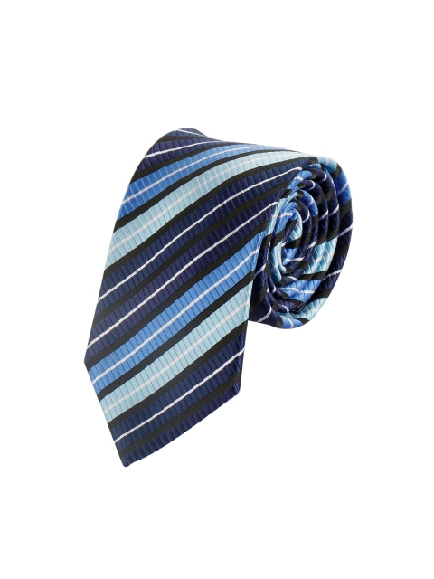 

Alvaro Castagnino Men Blue & White Striped Skinny Tie