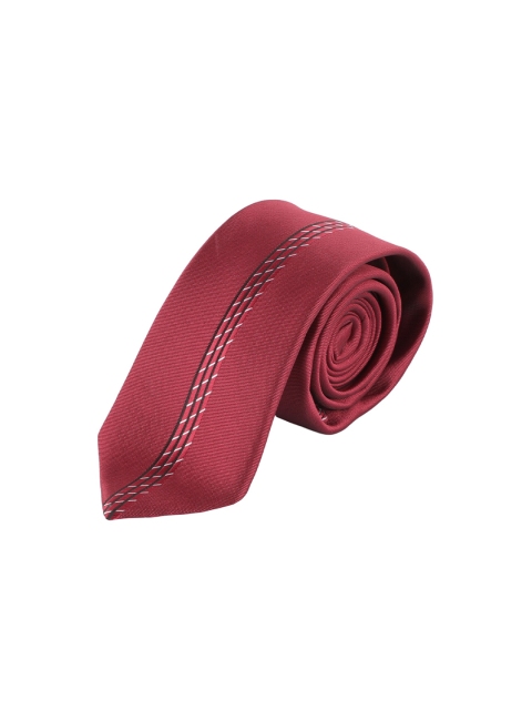 

Alvaro Castagnino Men Maroon Woven Design Skinny Tie