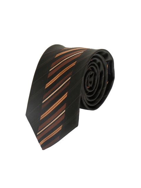 

Alvaro Castagnino Men Black & Brown Woven Design Skinny Tie