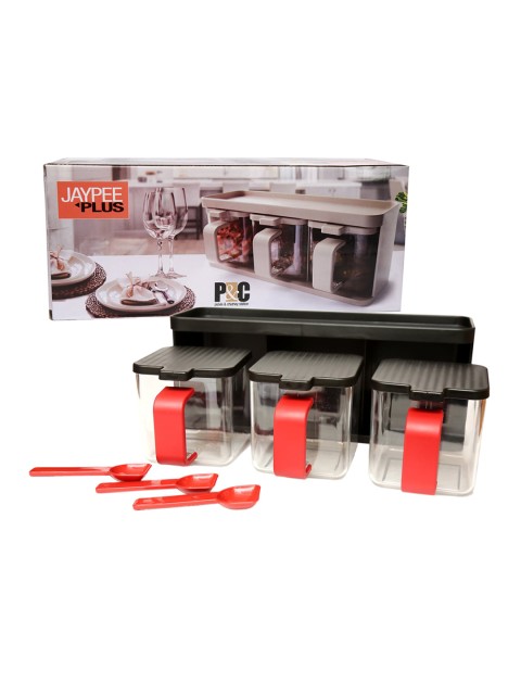 

JAYPEE PLUS Set of 3 Black & Red Kitchen Storage