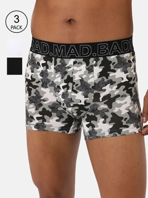 

RAD.MAD.BAD Men Pack of 3 Assorted Trunks RMB-TR-FTR-G-LVR-W-BLR-BL