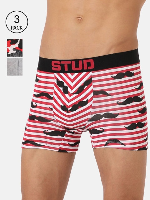 

RAD.MAD.BAD Men Pack of 3 Assorted Trunks Trunk RMB-TR-FTR-R-SLR-R-BLR-G
