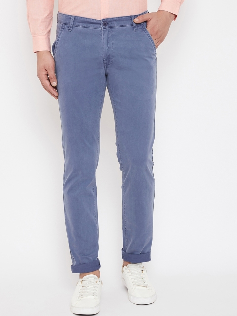 

Canary London Men Grey Smart Slim Fit Wrinkle Free Chinos Trousers