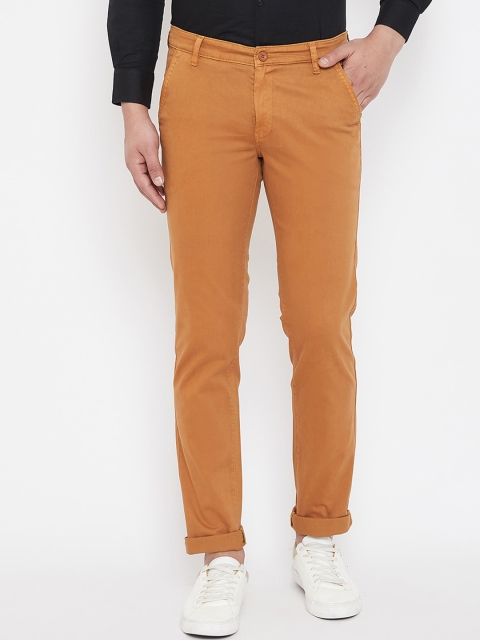 

Canary London Men Khaki Smart Slim Fit Wrinkle Free Trousers