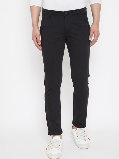

Canary London Men Black Smart Slim Fit Wrinkle Free Chinos