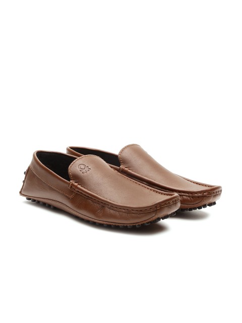 United Colors of Benetton Men Brown Genuine Leather Driving Shoes