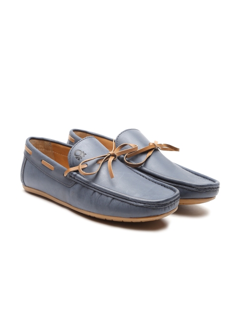 

United Colors of Benetton Men Navy Solid Boat Shoes, Navy blue