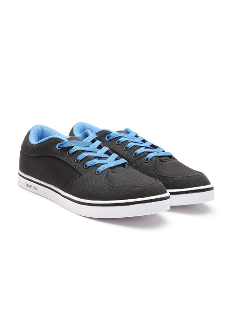 

United Colors of Benetton Men Black Solid Sneakers