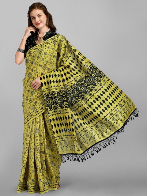 

Iris Yellow & Black Art Silk Saree