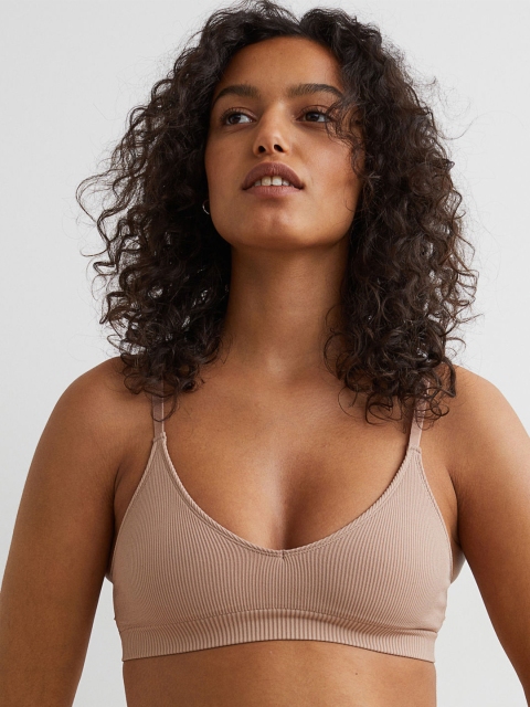 

H&M Beige Solid Seamless Padded Bra