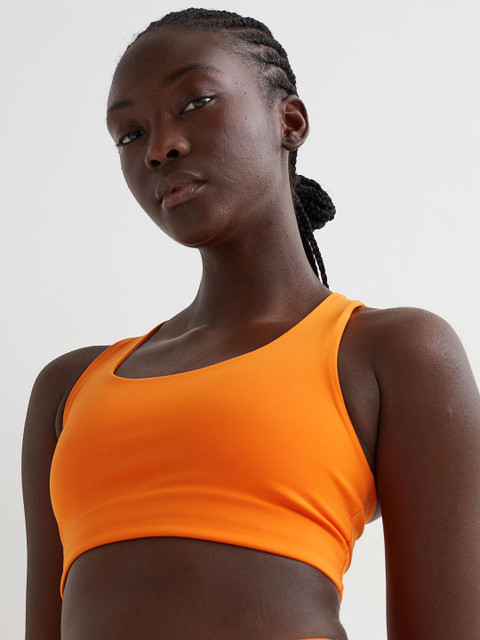

H&M Orange Solid Medium Support Sports Bra
