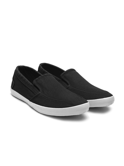

United Colors of Benetton Men Black Solid Slip-Ons