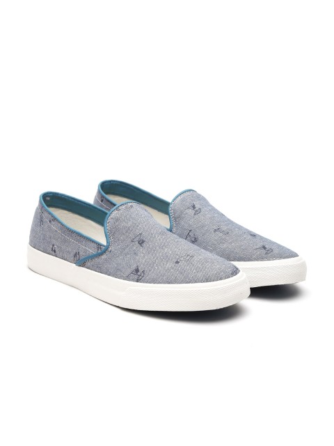 

United Colors of Benetton Men Blue Slip-On Sneakers