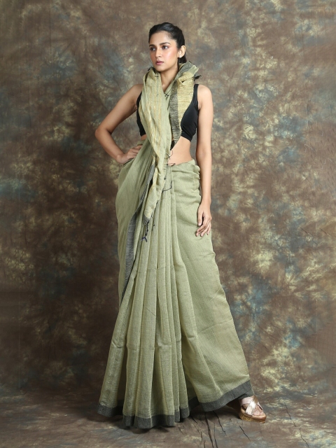 

Arhi Green & Black Woven Design Saree
