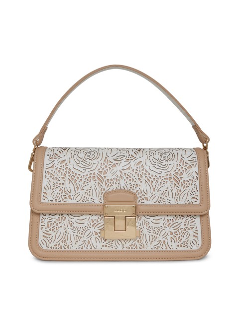 

ALDO White Floral Structured Handheld Bag