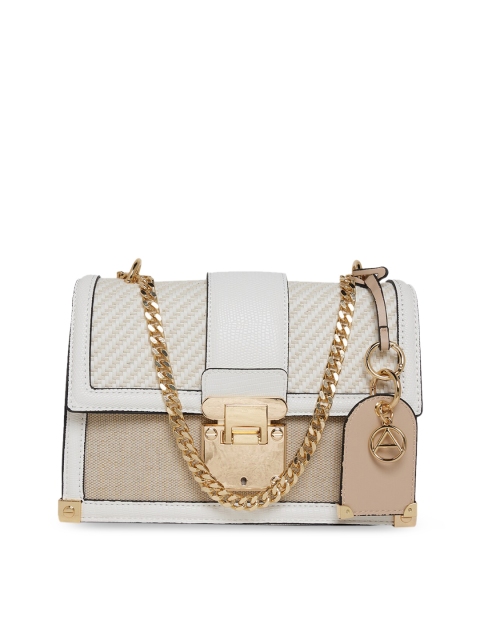 

ALDO White Textured Quilted Structured Handheld Bag