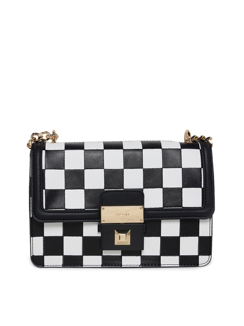

ALDO Black Checked Structured Sling Bag