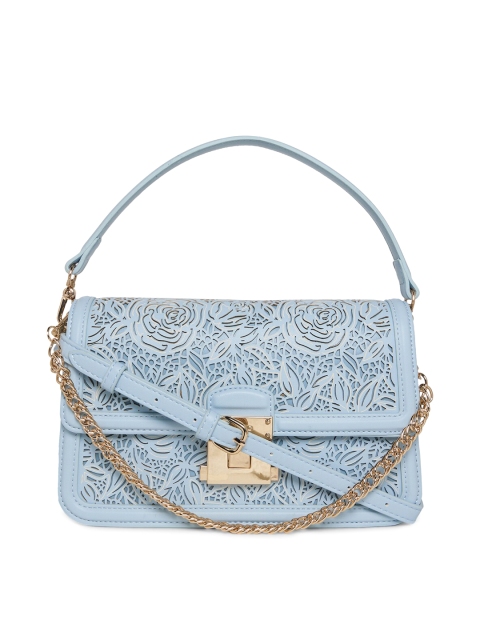 

ALDO Blue Ethnic Motifs Structured Sling Bag with Cut Work