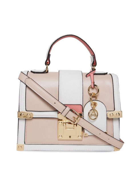 

ALDO Pink & White Colourblocked Structured Satchel